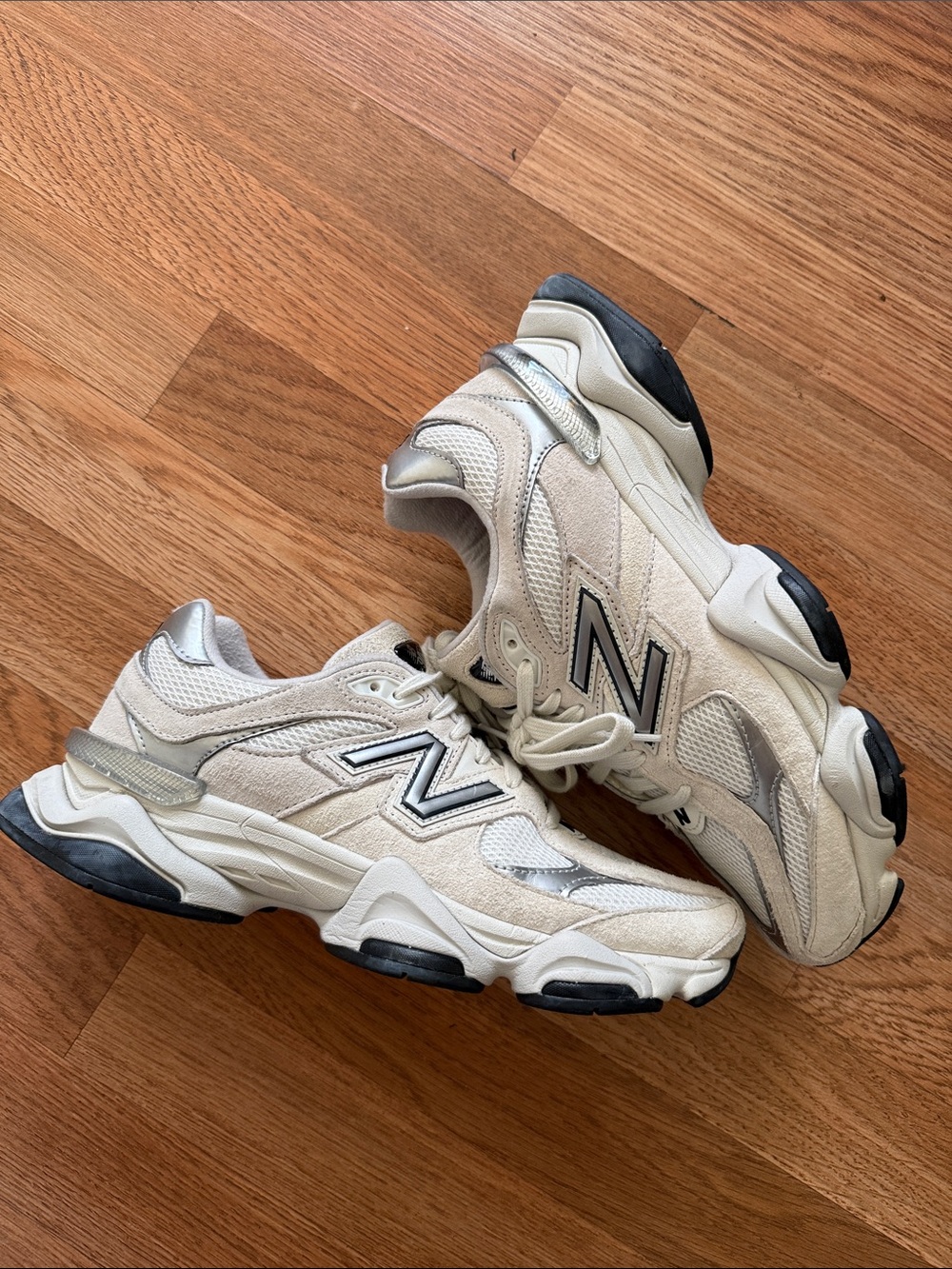 New Balance Women’s Cream and White Retro Runner Sneakers